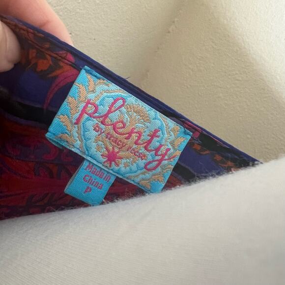 Plenty by Tracy Reese Silk Tunic Dress XS Womens Mini Purple Pink Shift Abstract - Picture 6 of 7